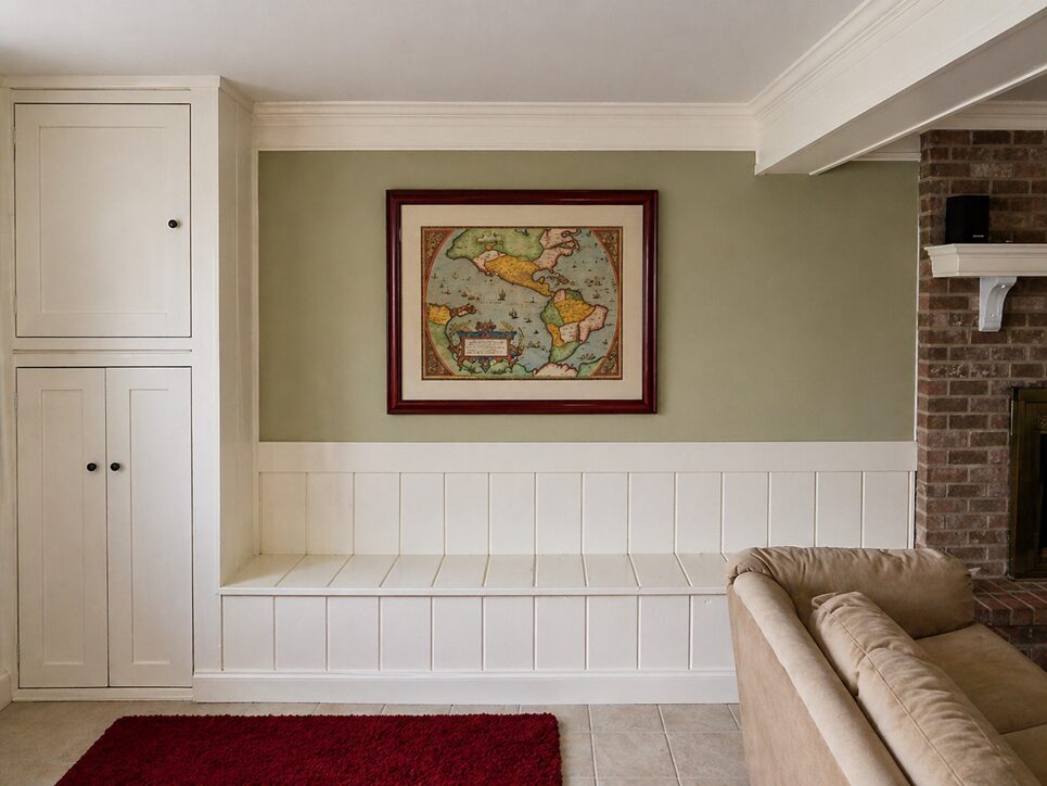 cozy basement bench